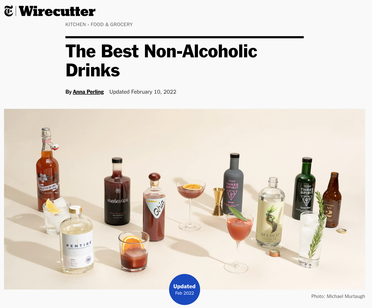 Woodnose Sacré is one of NYTimes/Wirecutter's "Best NonAlcoholic Drin