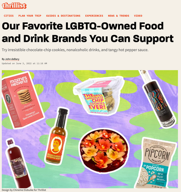 Thrillest Selects Sacré as a Favorite LGBTQ-Owned Food and Drink Brands